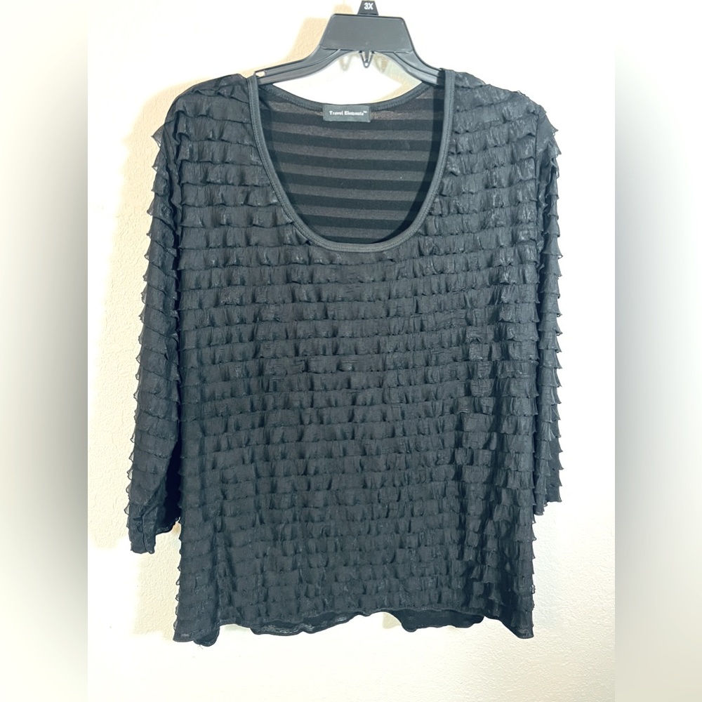 💙 Travel Elements Plus Size Ruffle Top Size 3X